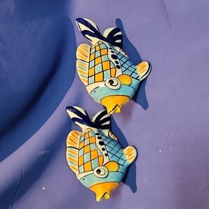 Blue Sky Tropical Fish Salt and Pepper Shakers